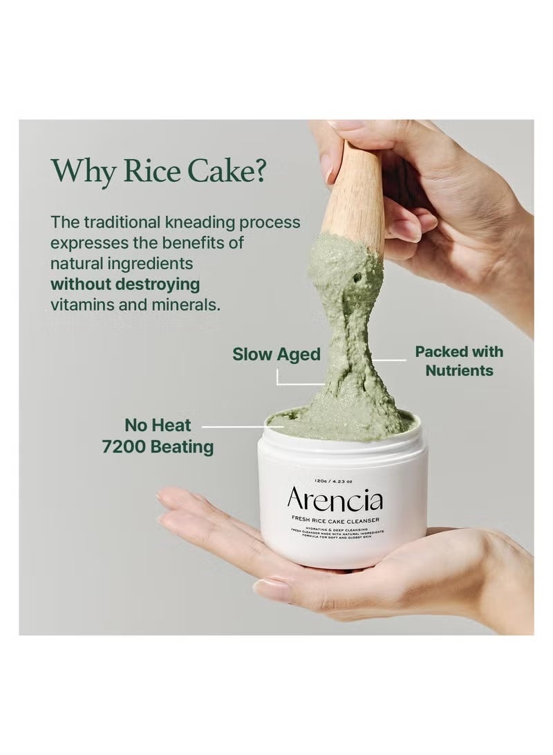 arena Arencia - Korean Rice Mochi Face Cleanser - Face Mask, Foaming Cleanser, Gentle Scrub All in One - Deep Cleansing, Moisturizing, Pore Minimizing, Removing Blackhead- with Rice Water & Green Tea, Mugwort - Image 2